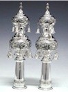 Click to see enlargement of Sefer Torah Finials<BR>Rimonim<BR>Ovals Design 8-35-9669