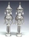 Click to see enlargement of Sefer Torah Finials<BR>Rimonim<BR>Floral Design 8-35-9670
