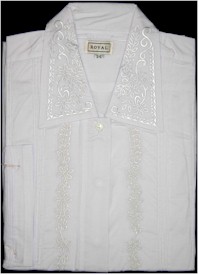 Click to see enlargement of Embroidered kittel - Flowers