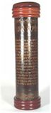 Click to see enlargement of Round Leather & Wood Megilah Case 2-75-20