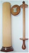 Click to see enlargement of Round Wooden Megilah Case with Eitz Chaim 2-76-10