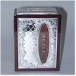 Click to see enlargement of Sterling silver and redwood tzedakah box 9-35-12915