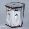 Click to see enlargement of Sterling silver and redwood tzedakah box 9-35-14967