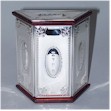 Click to see enlargement of Sterling silver and redwood tzedakah box 9-35-14975